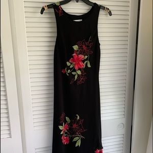 Hibiscus red/black maxi.